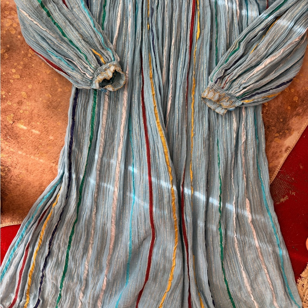 Striped Vintage 70’s Bohemian Maxi Dress - Picture 9 of 9